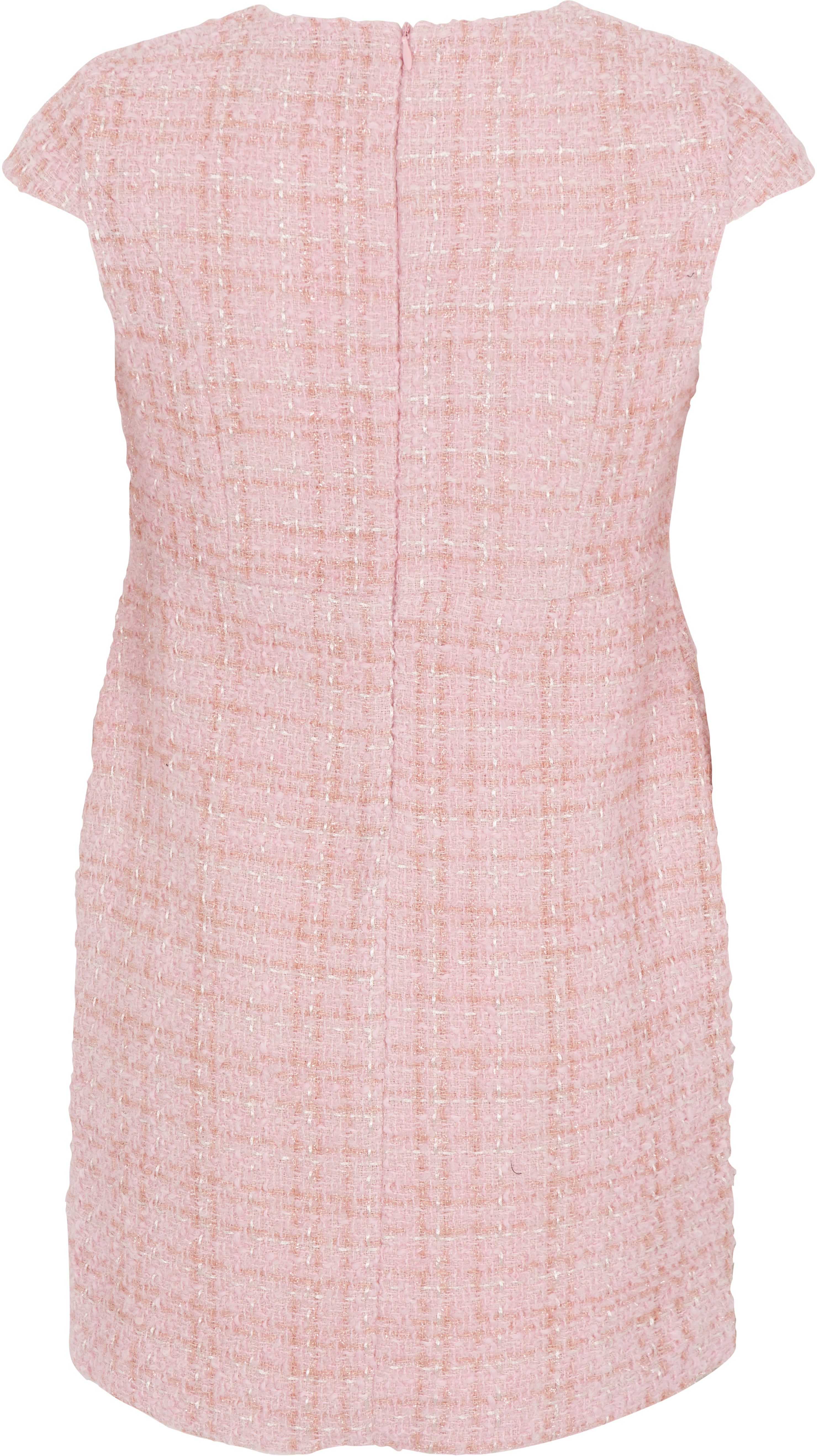 Pink textured dress on a white background